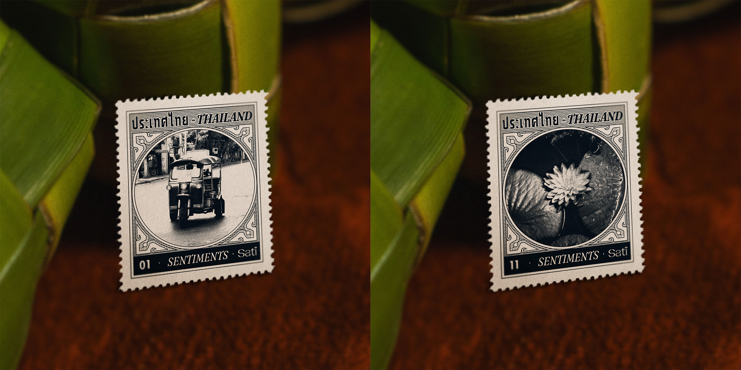 Sati TukTuk stamp mock-up
